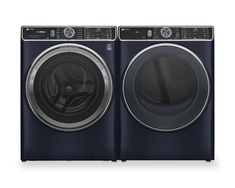 Profile 6.1 Cu. Ft. Front-Load Washer and 7.8 Cu. Ft. Electric Dryer with Steam and Built-In Wi-Fi | Laveuse à chargement frontal de 6,1 pi³ et sécheuse électrique de 7,8 pi³ de Profile avec vapeur et Wi-Fi intégré | GEFL870B