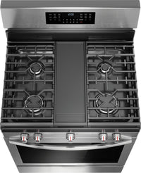 Frigidaire Gallery 5.1 Cu. Ft. Gas Range With Total Convection and Air Fry - Smudge-Proof® Stainless… | Cuisinière à gaz Frigidaire Gallery de 5,1 pi³ avec convection totale et friture à air - acier inoxy…