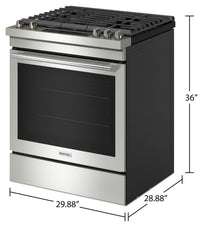 Maytag 5.8 Cu. Ft. Gas Range with Air Fry and AquaLift® - Fingerprint Resistant Stainless Steel - MG… | Cuisinière à gaz Maytag de 5,8 pi³ avec friture à air et technologie AquaLiftMD - acier inoxydable r…