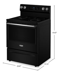 Maytag 30" 5.3 Cu. Ft. Electric Range with No Preheat Air Fry - Black - YMFES6030RB | Cuisinière électrique Maytag de 5,3 pi3 et de 30 po avec friture à air sans préchauffage - noire - YMFES6030RB | YMFES6RB