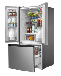 Midea 30" 18.4 Cu. Ft. French-Door Refrigerator - Stainless Steel - MRF18B4AST | Réfrigérateur Midea de 18,4 pi³ et de 30 po à portes françaises - acier inoxydable - MRF18B4AST | MRF18B4A