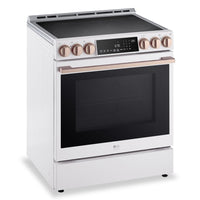 LG Studio 6.3 Cu. Ft. InstaView® Induction Range with Air Fry and Air Sous Vide - Essence White - LSIS6338NE | Cuisinière à induction LG Studio de 6,3 pi3 avec hublot InstaViewMD, friture à air et Air Sous Vide - essence blanche - LSIS6338NE | LSIS6338