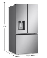 LG 33" 25 Cu. Ft. French-Door Refrigerator with Dual Ice Makers - Stainless Steel - LF25S6330S | Réfrigérateur LG de 33 po et de 25 pi³ à portes françaises avec machine à glaçons double - acier inoxydable - LF25S6330S | LF25S63S