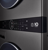 LG 5.8 Washer/7.8 Dryer Cu. Ft. Front-Load High-Efficiency Washtower™ - Black Steel - WKHC252HBA | Tour de lavage WashTowerMC haute efficacité LG à chargement frontal avec laveuse de 5,8 pi³ et séche…