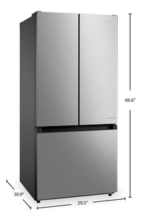 Midea 30" 18.4 Cu. Ft. French-Door Refrigerator - Stainless Steel - MRF18B4AST | Réfrigérateur Midea de 18,4 pi³ et de 30 po à portes françaises - acier inoxydable - MRF18B4AST | MRF18B4A