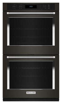 KitchenAid 30" 10 Cu. Ft. Electric Double Wall Oven with True Convection - Black Stainless Steel Pri… | Four mural double électrique KitchenAid de 10 pi³ et de 30 po avec convection véritable - acier inox…