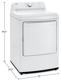 LG 7.3 Cu. Ft. Electric Dryer - White - DLE6100W | Sécheuse électrique LG de 7,3 pi³ - blanche - DLE6100W