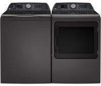 GE Profile 6.2 Cu. Ft. Top-Load Washer and 7.4 Cu. Ft. Electric Dryer - Diamond Grey  