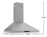 Thor Kitchen 36" Wall-Mount Pyramid Range Hood - ARH36P | Hotte de cuisinière murale de style pyramidal Thor Kitchen de 36 po - ARH36P | ARH36PSS