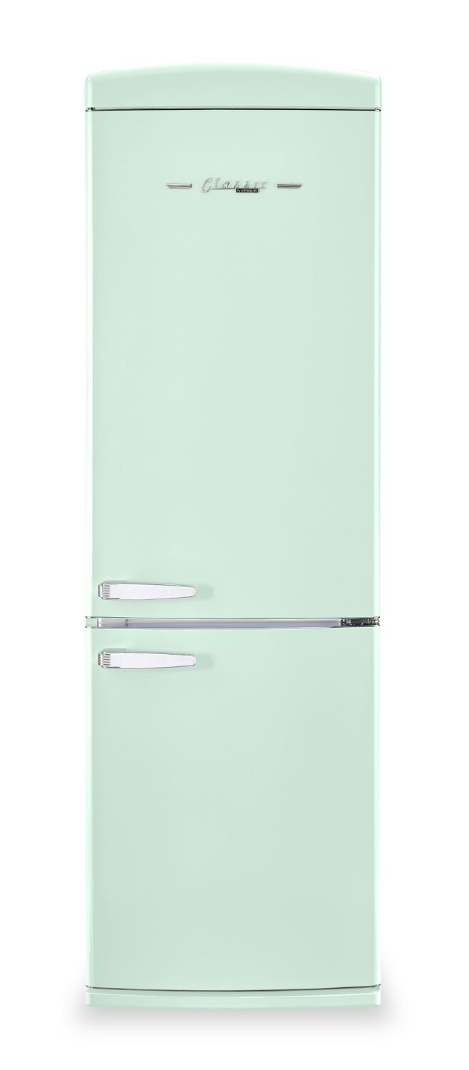 Classic Retro by Unique 24" 12 Cu. Ft. Bottom-Freezer Refrigerator - Summer Mint Green - UGP-340L LG AC | Réfrigérateur Classic Rétro par Unique de 24 po et de 12 pi3 à congélateur inférieur - vert menthe estival - UGP-340L LG AC | 340LLGAC