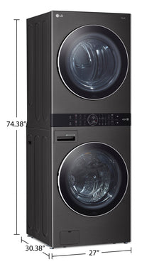 LG WashTower™ with 5.2 Cu. Ft. Washer and 7.4 Cu. Ft. Gas Dryer - WKGX201HBA 