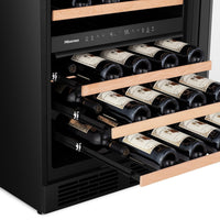 Hisense 4.9 Cu. Ft. 46-Bottle Dual-Zone Wine Cooler with Wi-Fi - Stainless Steel - HWD046N6SS | Refroidisseur à vin à 2 zones Hisense de 4,9 pi3 pour 46 bouteilles avec Wi-Fi - acier inoxydable - HWD046N6SS | HWD046NS