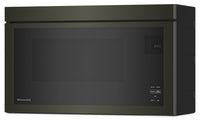 KitchenAid 1.1 Cu. Ft. Flush Over-the-Range Microwave with 900 Watts Cooking - Black Stainless - YKM… | Four à micro-ondes à hotte intégrée KitchenAid de 1,1 pi³ à installation affleurée avec cuisson à 90…