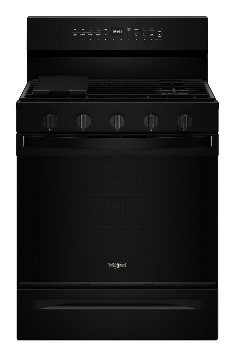 Whirlpool 5 Cu. Ft. Smart Gas Range with Air Fry and Self-Clean - Black - WFGS7530RB | Cuisinière intelligente à gaz Whirlpool de 5 pi³ avec friture à air et autonettoyage - noire - WFGS7530RB | WFGS75RB