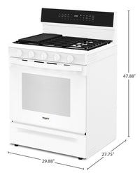 Whirlpool 5 Cu. Ft. Smart Gas Range with Air Fry and Self-Clean - White - WFGS7530RW | Cuisinière intelligente à gaz Whirlpool de 5 pi³ avec friture à air et autonettoyage - blanche - WFGS7530RW | WFGS75RW