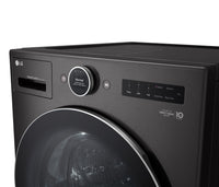 LG 5.7 Cu. Ft. Smart Front-Load High-Efficiency Steam All-in-One Laundry - Black Steel - WM6998HBA | Laveuse-sécheuse tout-en-un à la vapeur intelligente haute efficacité LG de 5,7 pi³ à chargement fro…