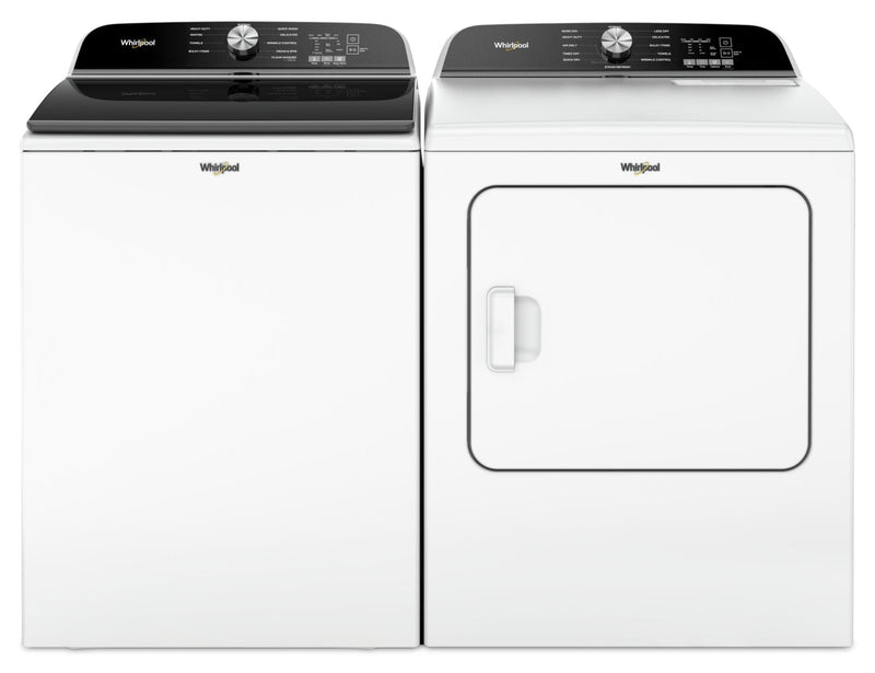 Whirlpool 6.1 Cu. Ft. Top-Load Washer with Removable Agitator and 7 Cu. Ft. Electric Dryer | Laveuse à chargement par le haut de 6,1 pi³ avec agitateur amovible et sécheuse électrique de 7 pi³ de Whirlpool | WHTL615W