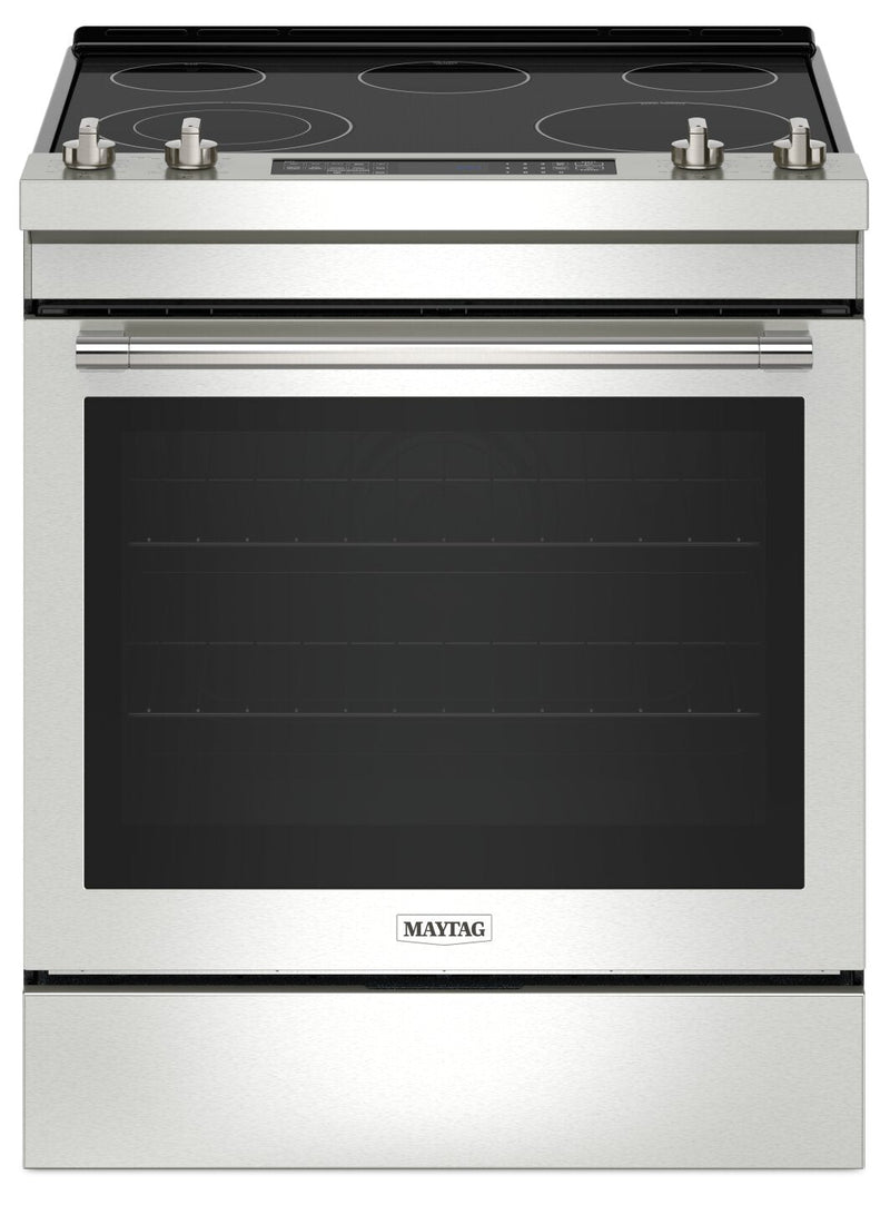 Maytag 6.4 Cu. Ft. Electric Range with Air Fry and AquaLift® - Fingerprint Resistant Stainless Steel… | Cuisinière électrique Maytag de 6,4 pi³ avec friture à air et technologie AquaLiftMD - acier inoxyda…