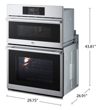 LG STUDIO 6.4 Cu. Ft. InstaView® Double Wall Oven - WCES6428F 