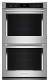 KitchenAid 27" 8.6 Cu. Ft. Electric Double Wall Oven with True Convection - Stainless Steel - KOED52… | Four mural double électrique KitchenAid de 8,6 pi³ et de 27 po avec convection véritable - acier ino…