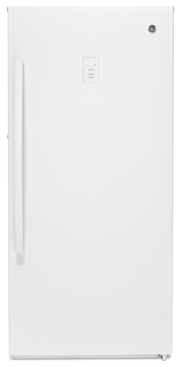 GE 14.1 Cu. Ft. Frost-Free Upright Freezer - FUF14SMRWW | Congélateur vertical GE sans givre de 14,1 pi³ - FUF14SMRWW | FUF14SWW