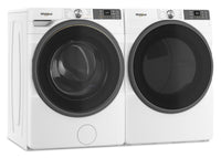 Whirlpool 5.2 Cu. Ft. Smart Front-Load Washer and 7.4 Cu. Ft. Gas Dryer - White  | Laveuse intelligente à chargement frontal de 5,2 pi³, sécheuse gaz de 7,4 pi³ de Whirlpool - blanches  | WHFL57WG