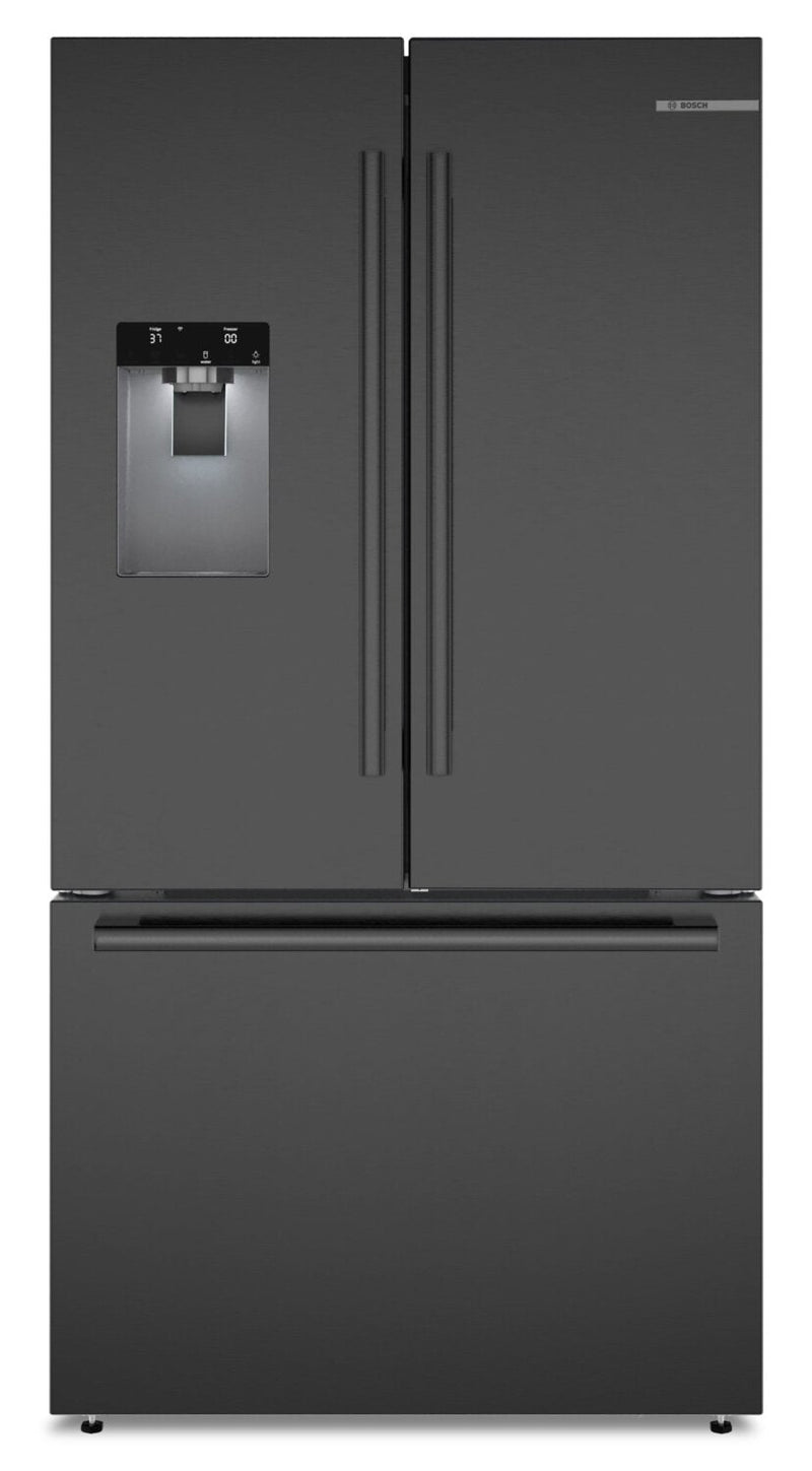 Bosch 500 Series 36" 26 Cu. Ft. French-Door Refrigerator - Black Stainless Steel - B36FD52SNB  | Réfrigérateur Bosch Série 500 de 36 po et de 26 pi3 à portes françaises - acier inoxydable noir - B36FD52SNB  | B36FD52B