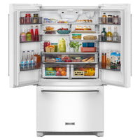 KitchenAid 36" 20 Cu. Ft. Counter-Depth French-Door Refrigerator - White - KRFC136RWH | Réfrigérateur KitchenAid de 36 po et de 20 pi3 de profondeur comptoir à portes françaises - blanc - KRFC136RWH | KRFC13WH