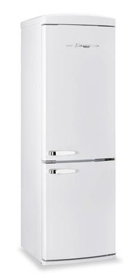 Classic Retro by Unique 24" 12 Cu. Ft. Bottom-Freezer Refrigerator - Marshmallow White - UGP-340L W AC | Réfrigérateur Classic Rétro par Unique de 24 po et de 12 pi3 à congélateur inférieur - blanc guimauve - UGP-340L W AC | U340LWAC