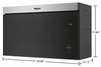 Whirlpool 1.1 Cu. Ft. Flush Over-the-Range Microwave with 900 Watts Cooking - Fingerprint Resistant … | Four à micro-ondes à hotte intégrée Whirlpool de 1,1 pi³ à installation affleurée avec cuisson à 900…