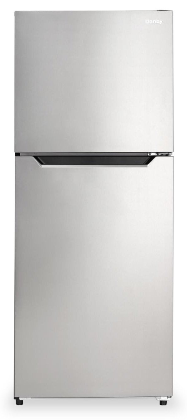 Danby 23.4" 10.1 Cu. Ft. Top-Mount Refrigerator - Stainless Steel - DFF101B1BSLDB | Réfrigérateur Danby de 10,1 pi³ et de 23,4 po à congélateur supérieur - acier inoxydable - DFF101B1BSLDB | DFF101DB