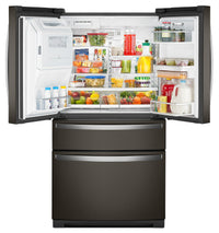 Whirlpool 36" 26 Cu. Ft. French-Door Refrigerator - Black Stainless Finish - WRMF7736PV | Réfrigérateur Whirlpool de 26 pi³ et de 36 po à portes françaises - fini en acier inoxydable noir - …