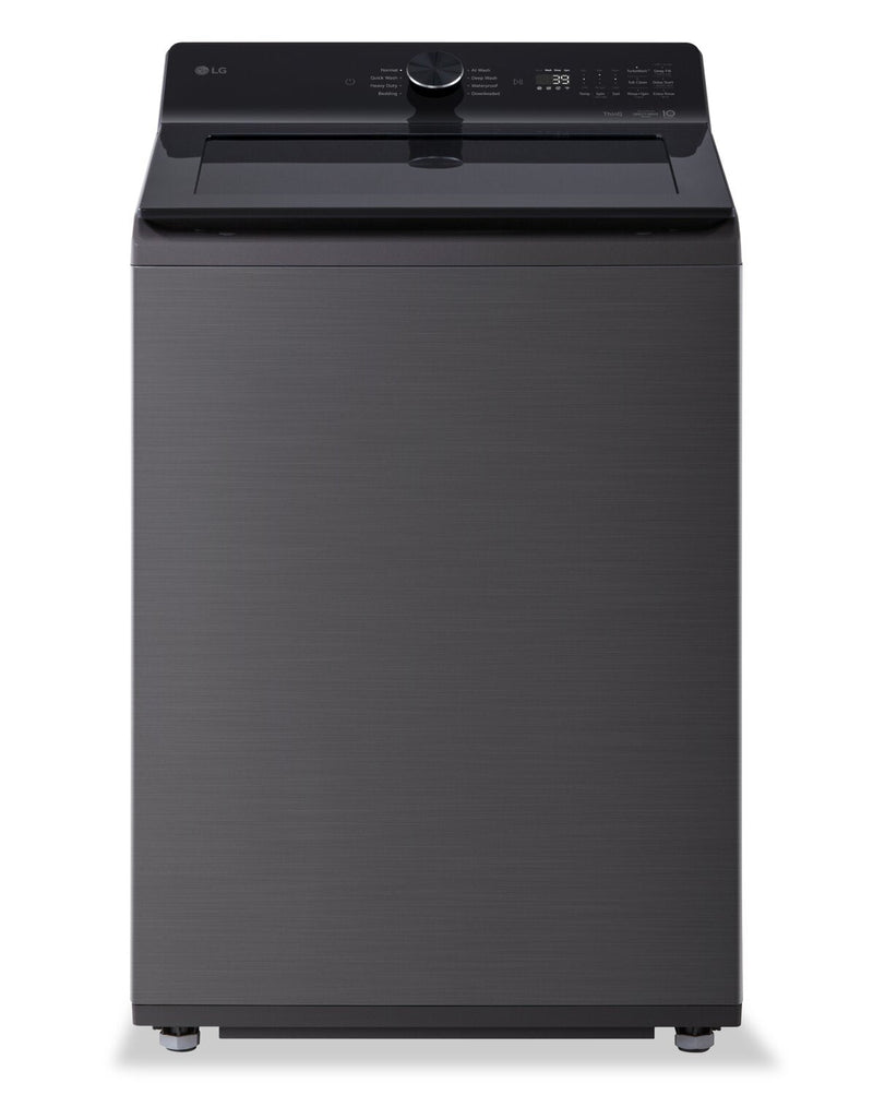 LG 5.8 Cu. Ft. Smart Top-Load Washer with EasyUnload™ and AI Sensing - Platinum Black - WT8200CL | Laveuse intelligente LG à chargement par le haut de 5,8 pi³ avec EasyUnload et détection IA - noir platine - WT8200CL | WT8200CL