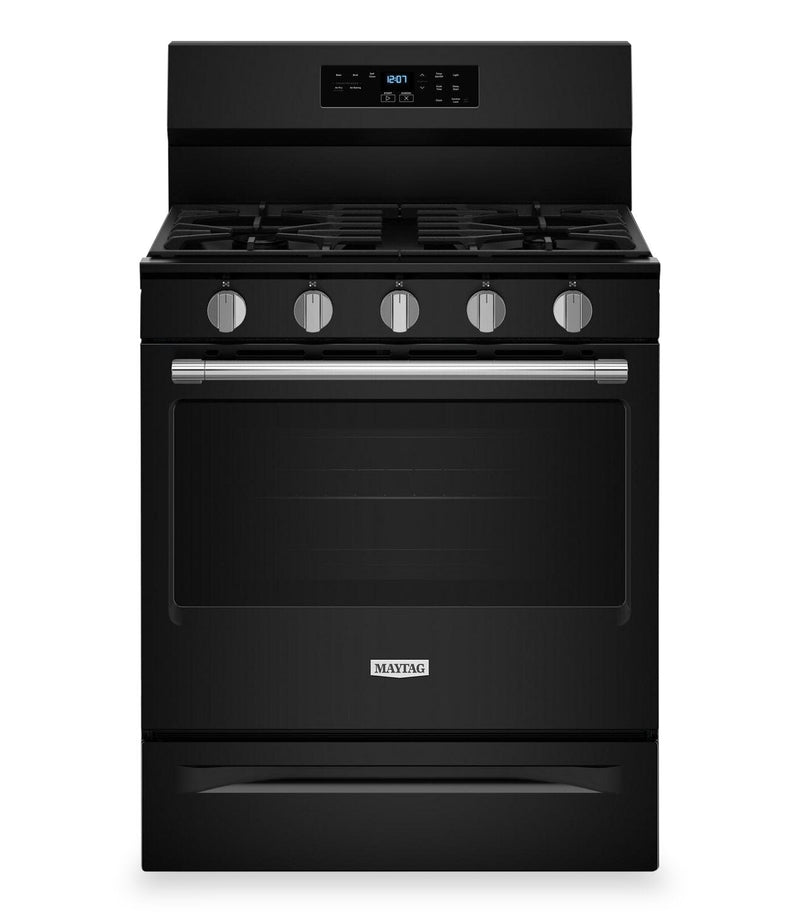 Maytag 5 Cu. Ft. Convection Gas Range with No Preheat Air Fry - Black - MFGS6030RB | Cuisinière à gaz Maytag de 5 pi3 à convection avec friture à air sans préchauffage - noire - MFGS6030RB | MFGS60RB