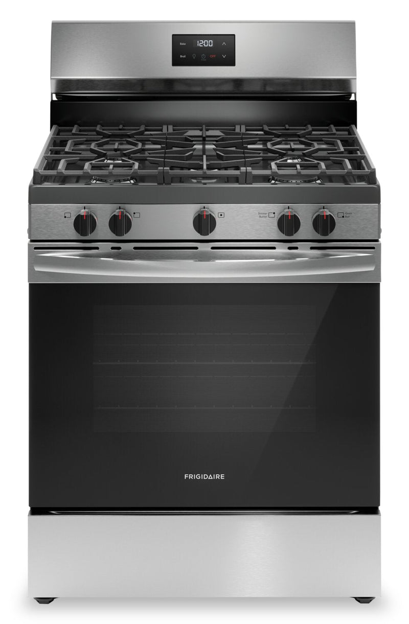 Frigidaire 5.1 Cu. Ft. Gas Range With Quick Boil and Five Burner Cooktop - Stainless Steel - FCRG305… | Cuisinière à gaz Frigidaire de 5,1 pi³ avec ébullition rapide et surface de cuisson à 5 brûleurs - a…