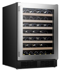 Hisense 5.4 Cu. Ft. 54-Bottle Wine Cooler with Wi-Fi and Reversible Door - Stainless Steel - HWS054N6SS | Refroidisseur à vin Hisense de 5,4 pi3 pour 54 bouteilles avec Wi-Fi et porte réversible - acier inoxydable - HWS054N6SS | HWS054NS