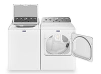 Maytag 5.4 Cu. Ft. Top-Load Washer and 7 Cu. Ft. Gas Dryer with Steam - White | Laveuse à chargement par le haut 5,4 pi3 et sécheuse à gaz 7 pi3 avec vapeur de Maytag - blanc | MATL545L