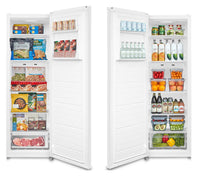 Koolatron 23.4" 11 Cu. Ft. Convertible Upright Refrigerator-Freezer - White - KKUF11-W | Congélateur vertical Koolatron de 23,4 po et de 11 pi3 convertible en réfrigérateur - blanc - KKUF11-W | KKUF11WW