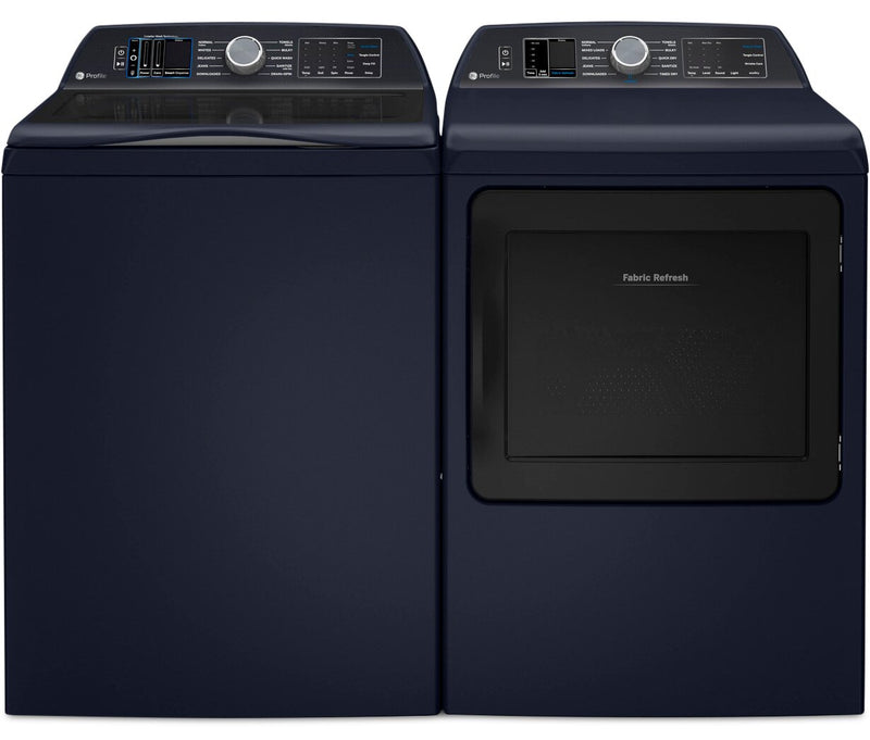 GE Profile 6.2 Cu. Ft. Top-Load Washer and 7.3 Cu. Ft. Electric Dryer - Sapphire Blue  