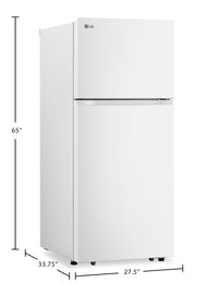 LG 28" 18 Cu. Ft. Garage-Ready Top-Freezer Refrigerator - White - LT18S2100W | Réfrigérateur LG de 18 pi³ et de 28 po à congélateur supérieur qui convient à une installation dans un garage - blanc - LT18S2100W | LT18S21W