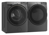 Whirlpool 5.2 Cu. Ft. Smart Front-Load Washer and 7.4 Cu. Ft. Gas Dryer - Volcano Black | Laveuse intelligente à chargement frontal de 5,2 pi³, sécheuse à gaz de 7,4 pi³ de Whirlpool - noir volcan | WHFL57UG