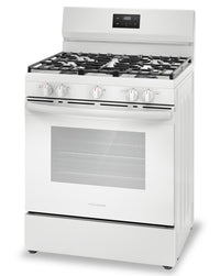 Frigidaire 5.1 Cu. Ft. Gas Range With Quick Boil and Five Burner Cooktop - White - FCRG3052BW | Cuisinière à gaz Frigidaire de 5,1 pi³ avec ébullition rapide et surface de cuisson à 5 brûleurs - b…