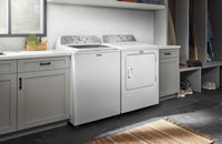 Maytag 5.4 Cu. Ft. Top-Load Washer and 7 Cu. Ft. Gas Dryer with Steam - White | Laveuse à chargement par le haut 5,4 pi3 et sécheuse à gaz 7 pi3 avec vapeur de Maytag - blanc | MATL545L