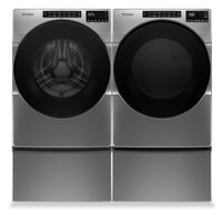 Whirlpool 5.8 Cu. Ft. Front-Load Washer and 7.4 Cu. Ft. Electric Dryer - Chrome Shadow 