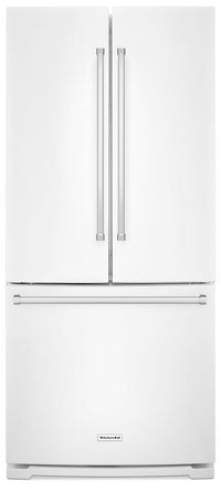 KitchenAid 19.7 Cu. Ft. French Door Refrigerator with Interior Water Dispenser - White - Refrigerator with Ice Maker in White