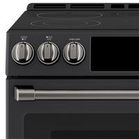 Café Electric Range Brushed Black Knobs and Handles Set - CXFCEHKPMBT|Ensemble de poignées et de boutons noir brossé pour cuisinière électrique Café - CXFCEHKPMBT|CXFCEHBT