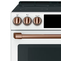 Café Electric Range Brushed Copper Knobs and Handles Set - CXFCEHKPMCU|Ensemble de poignées et de boutons cuivre brossé pour cuisinière électrique Café – CXFCEHKPMCU|CXFCEHCU