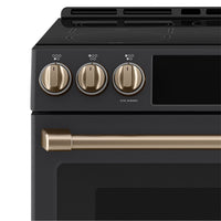 Café Induction Range Brushed Bronze Knobs and Handles Set - CXFCHHKPMBZ|Ensemble de poignées et de boutons bronze brossé pour cuisinière à induction Café - CXFCHHKPMBZ|CXFCHHBZ