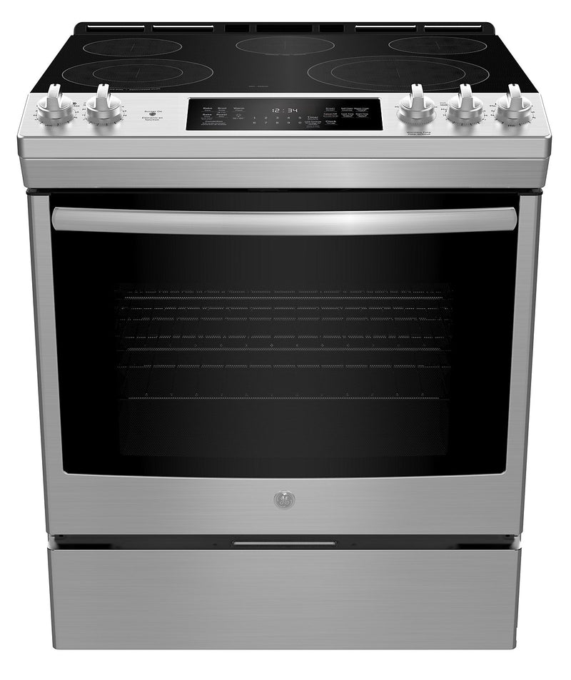 GE 5.3 Cu. Ft. Convection Slide-In Electric Range - JCS840SMSS|Cuisinière électrique encastrée GE de 5,3 pi³ à convection – JCS840SMSS|JCS840SS