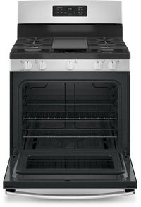 GE 5.0 Cu. Ft. Freestanding Steam-Clean Gas Range – JCGBS66SEKSS|Cuisinière à gaz amovible GE de 5,0 pi³ avec nettoyage à la vapeur – JCGBS66SEKSS|JCGBS66S